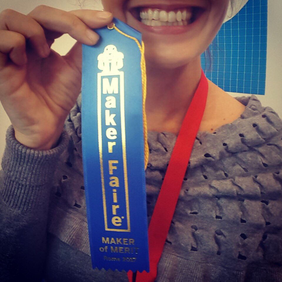 sensewear1's tweet photo. We’ve got the #makerofmerit2017 ! Thanks @MakerFaireRome https://t.co/1Ztdzwdpph