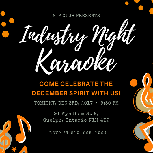 Come #celebrate the final month of the #year with us! Industry Night #karaoke starts tonight at 9:30pm. Be there or be square!