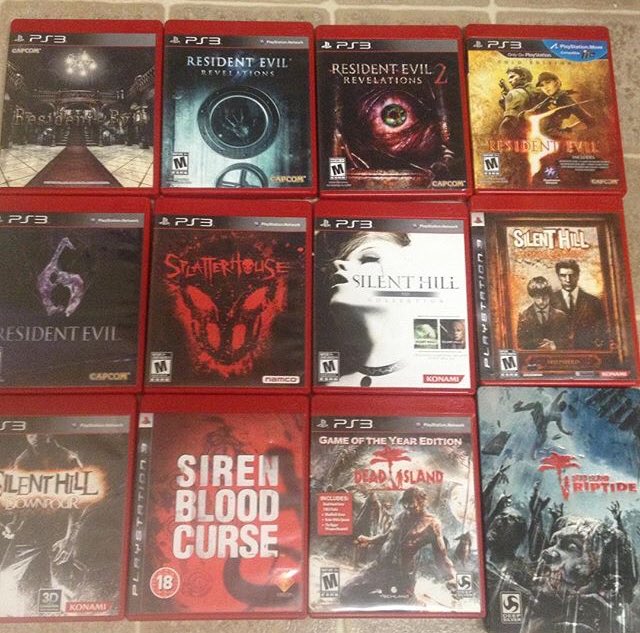 Radical Reggie on X: Don't throw out those red ps3 cases people! Use them  for your horror games. Got my horror/survival horror games Looking good in  those red cases  / X