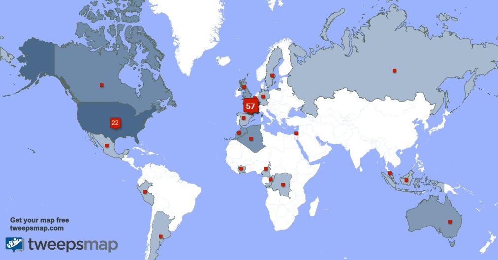 httxpsw's tweet photo. My followers are in France(55%), USA(21%)... Get your map too: https://t.co/WYXIjHw6jo https://t.co/JPzkRhAoCZ