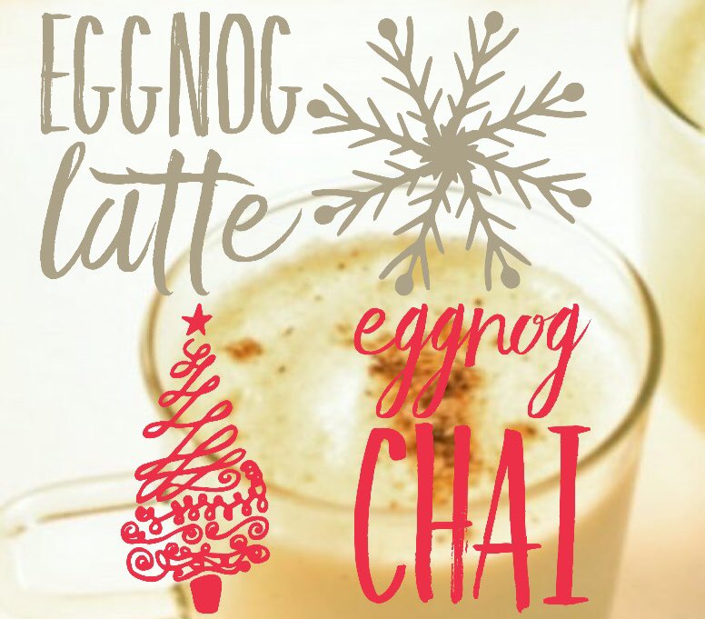 SipCoffeeJenks's tweet photo. Tomorrow through Christmas, come in &amp; enjoy a yummy, creamy Eggnog Latte or Eggnog Chai. The perfect holiday drink! #totallyworthit #holidaydrinks https://t.co/Mmz9v8Vr4t
