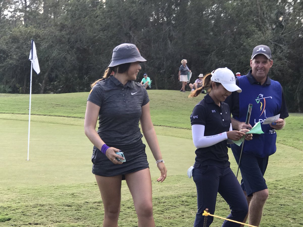 LPGA's tweet photo. Teammates congratulating each other 🤗 

Tiffany Chan secures her LPGA Tour card! @USCWomensGolf @robynnbearr https://t.co/nRVCgL8f4L