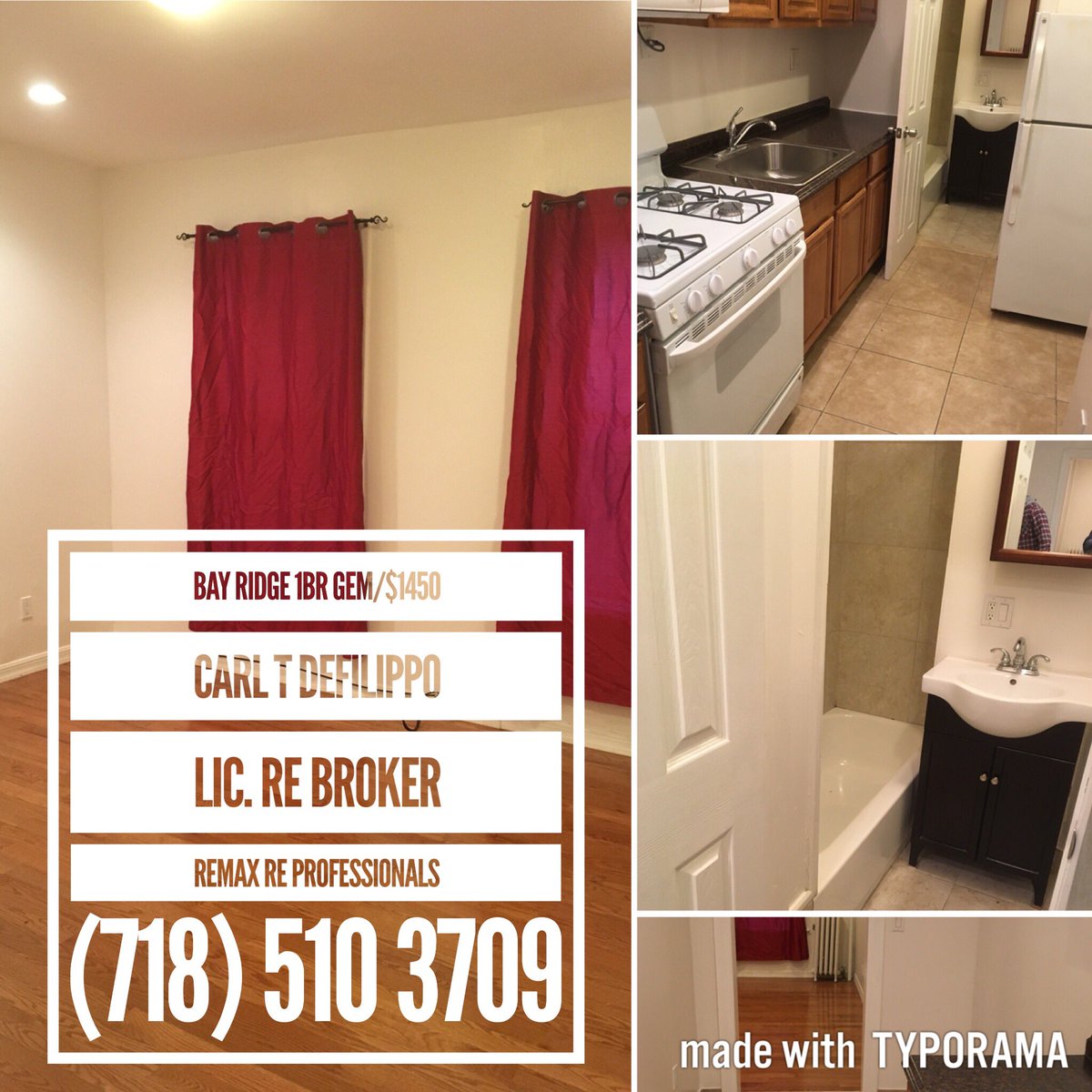 GREAT Renovated Bay Ridge 1BR Gem/ Carl T DeFilippo/Lic. RE Broker/ReMax RE Professionals (718) 510 3709 #love #bayridge #apts4rent ##
