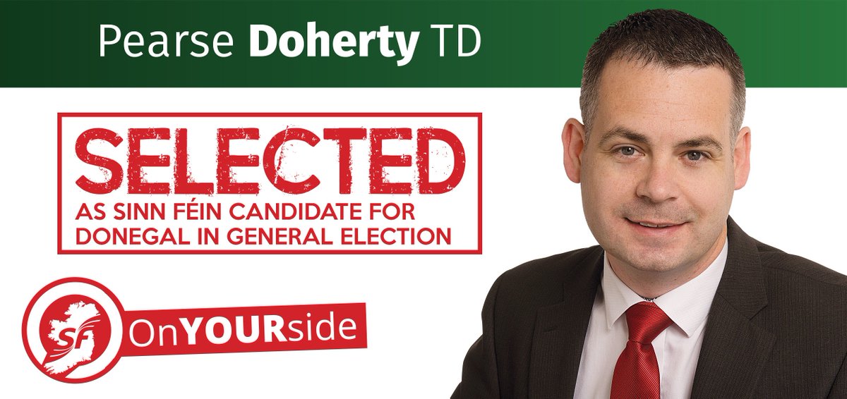 sinnfeinireland's tweet photo. .@PearseDoherty selected as the candidate for Donegal in the next General Election https://t.co/VMCtCucuu5
