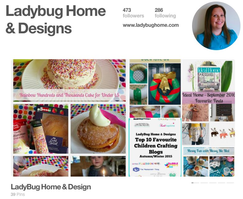"Pinning" our favourite interior design, crafting, food and travel ideas over at uk.pinterest.com/ladybughome/ Tweet your Profile Name for follow!