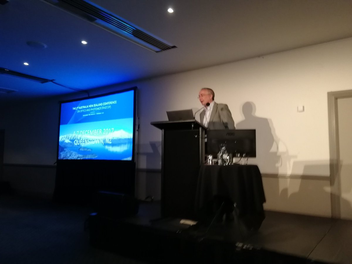 OpticsAUNZ's tweet image. Our president opening ANZCOP in Queenstown. We are off for a fantastic week of photonics.