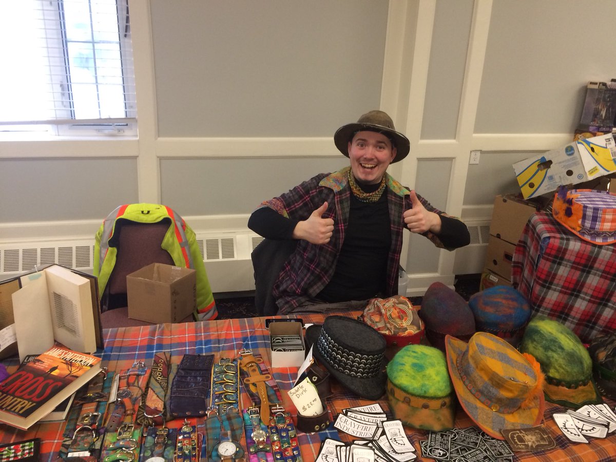 YukomiCon's tweet photo. Check out the awesome handmade steampunk hats from Grayfire Industries! At #GeekTheHalls today until 4pm! https://t.co/XkStSLguHV