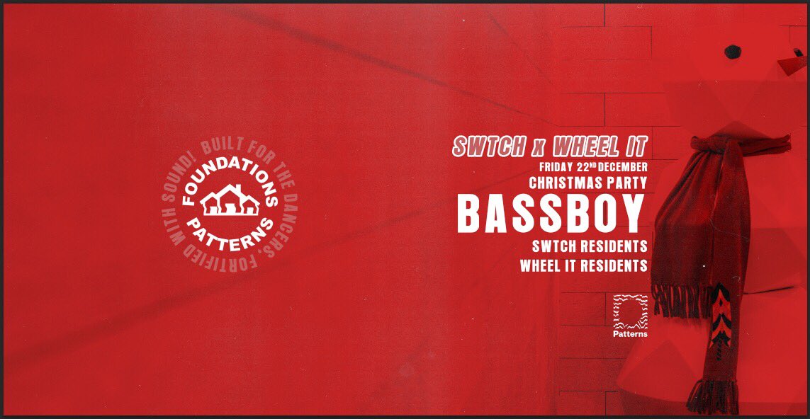 We've just announced <a href="/Bass8oy/">Bassboy</a> for our end of term Xmas party in Brighton, names on the event for £5 entry b4 12 >> tinyurl.com/BassboyPatterns