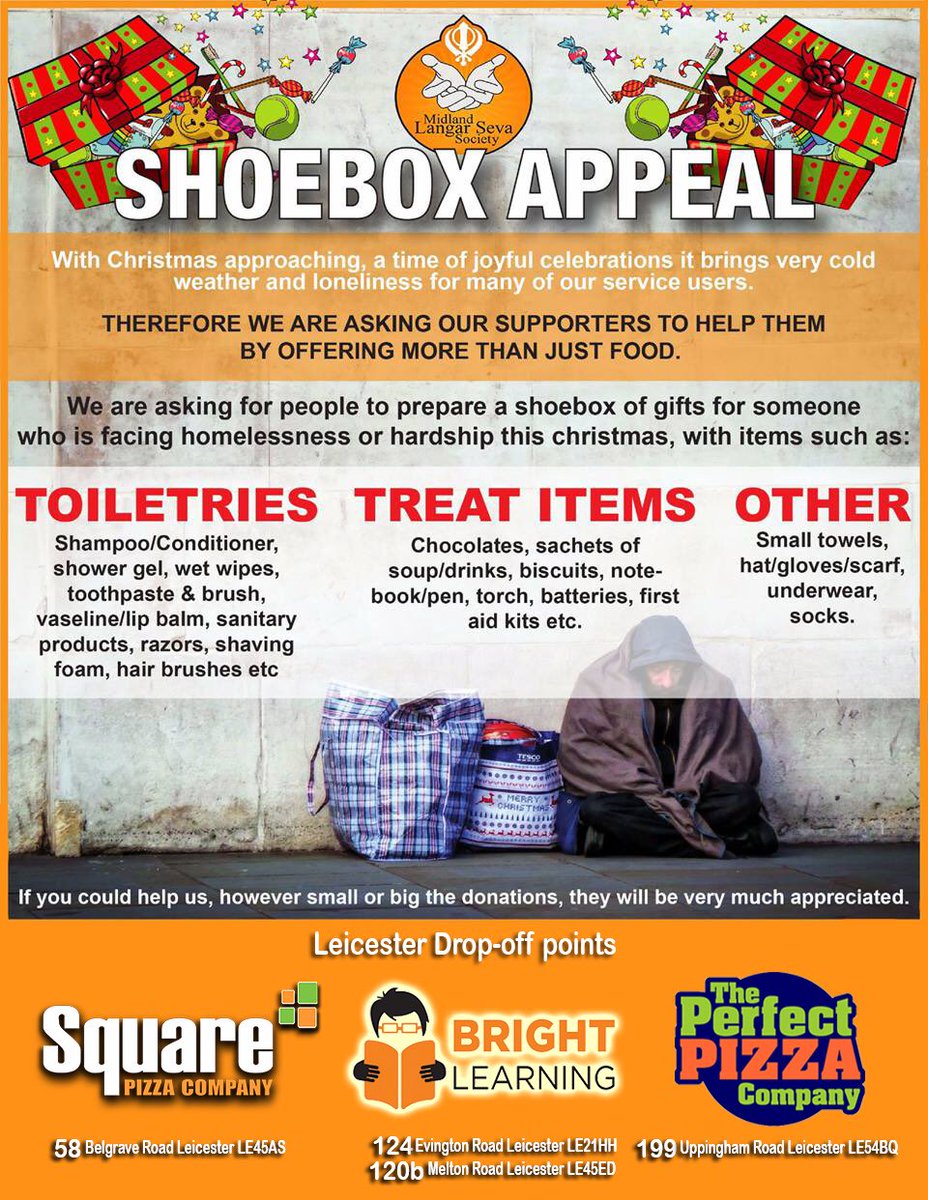 SquarePizzaCo's tweet photo. Dear customers, MLSS @MidlandLangar provide hot meals for the homeless. During Xmas period please see below how you can support us #mlss https://t.co/kWd6GAhnrC