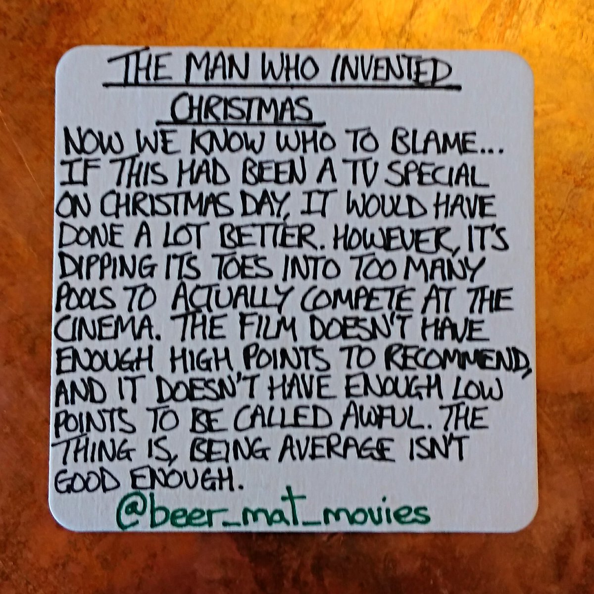 beer_mat_movies's tweet photo. New release review: The Man Who Invented Christmas https://t.co/N8c7ivm9d2
