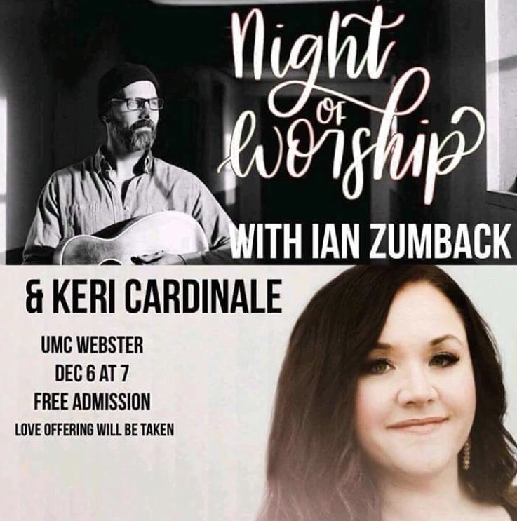 Join us for a free night of worship in Rochester this Wednesday! <a href="/umcwebster/">UMC Webster</a> with <a href="/ianzumback/">Ian Zumback</a> <a href="/chrisstephens1/">Chris Stephens 🇨🇦🇺🇸</a>