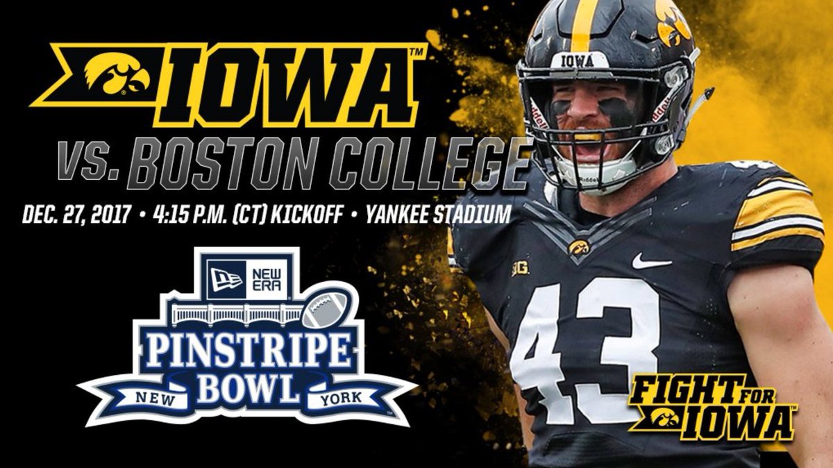 HawkeyeFootball's tweet photo. Are you @PinstripeBowl Bound? 

Tickets: https://t.co/sRu8W3T2Lg 

Official bowl travel packages: https://t.co/YwsKPQDnHH https://t.co/Fv7qTZUS96