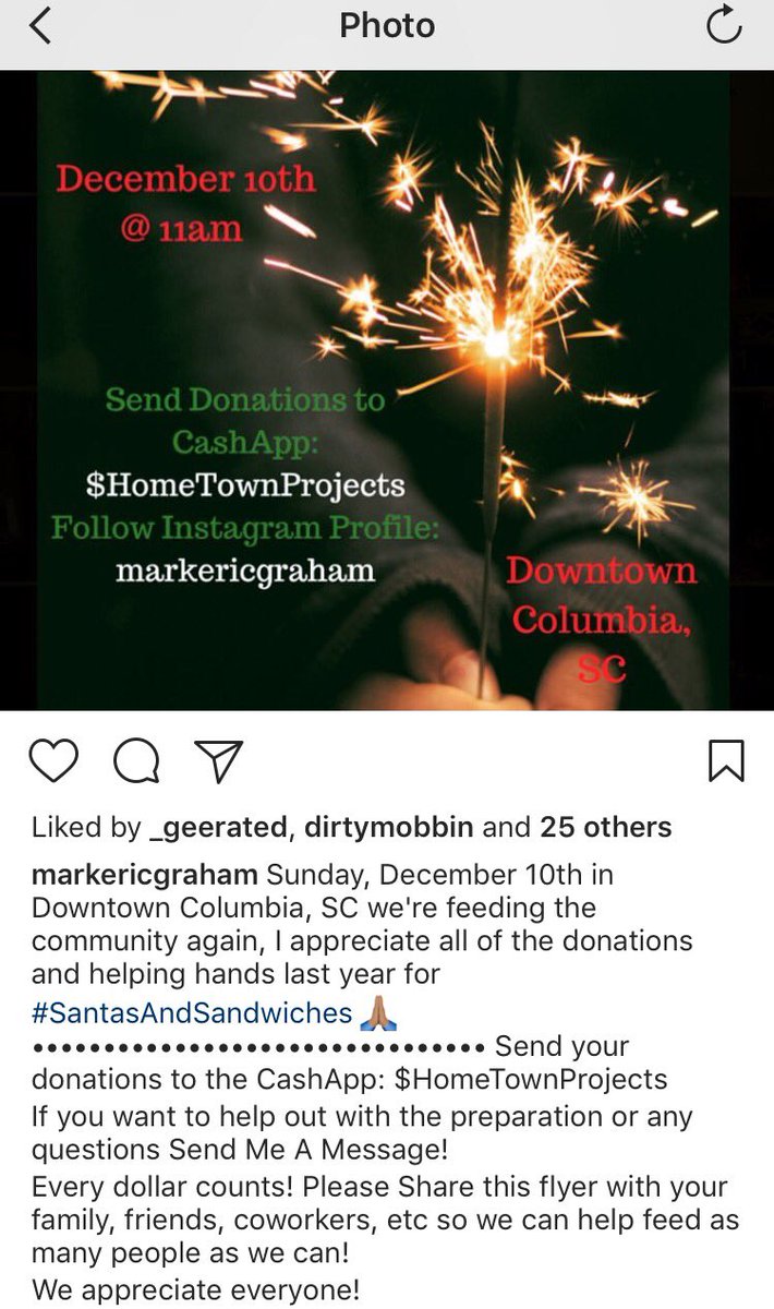 UrbanYouthBrand's tweet photo. Contact @MarkEricGraham to support #SantasAndSandwiches with us Next Sunday December 10th at 11am downtown Columbia, SC! 🙏🏾#HelpUsHelpOurCommunity #HomeTownProjects https://t.co/d9RGxiqO3G