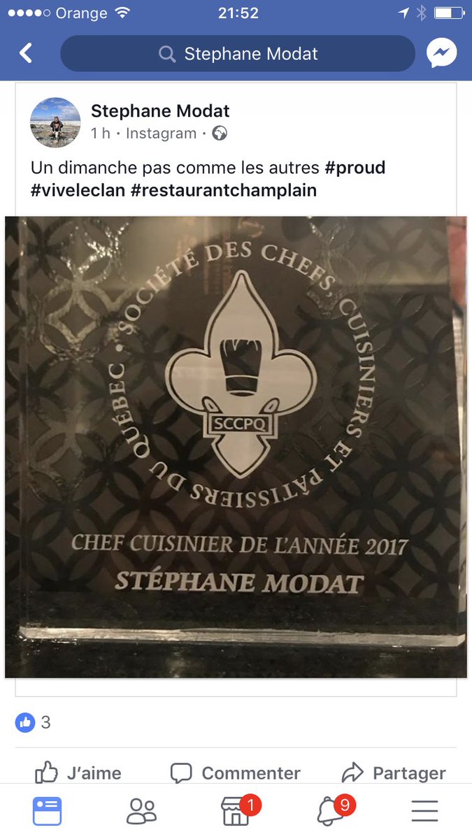 papillesetM's tweet image. Grande nouvelle l&apos;ami chef @stephanemodat vient de recevoir le prestigieux prix du Chef Cuisinier de l&apos;Année 2017 au Québec @FairmontFronten