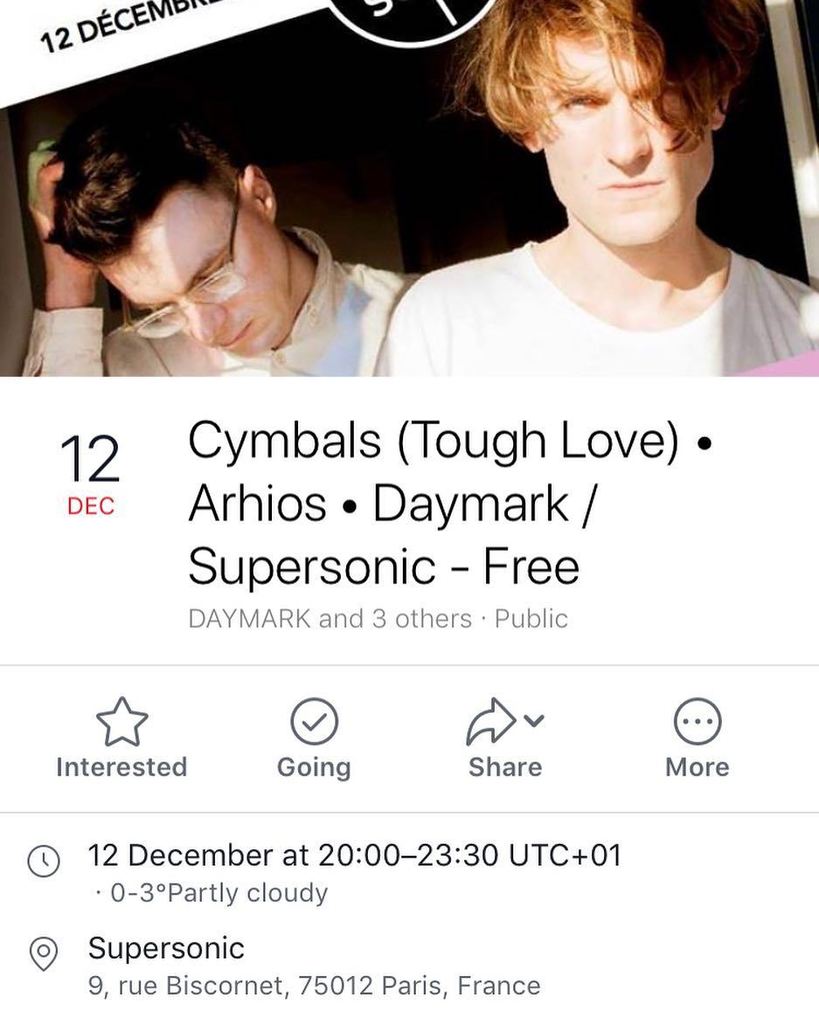 Next show!! Supersonic, PARIS, 12 Dec. Free entry. ift.tt/2jIIP5V