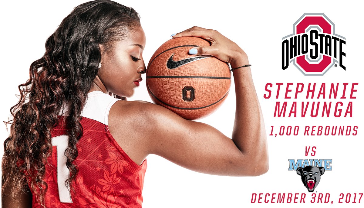 OhioStateWBB's tweet photo. 1,000 career rebounds for @SMavunga_23 and she also notched her 250th career block today. #GoBucks https://t.co/NYytllHxQW