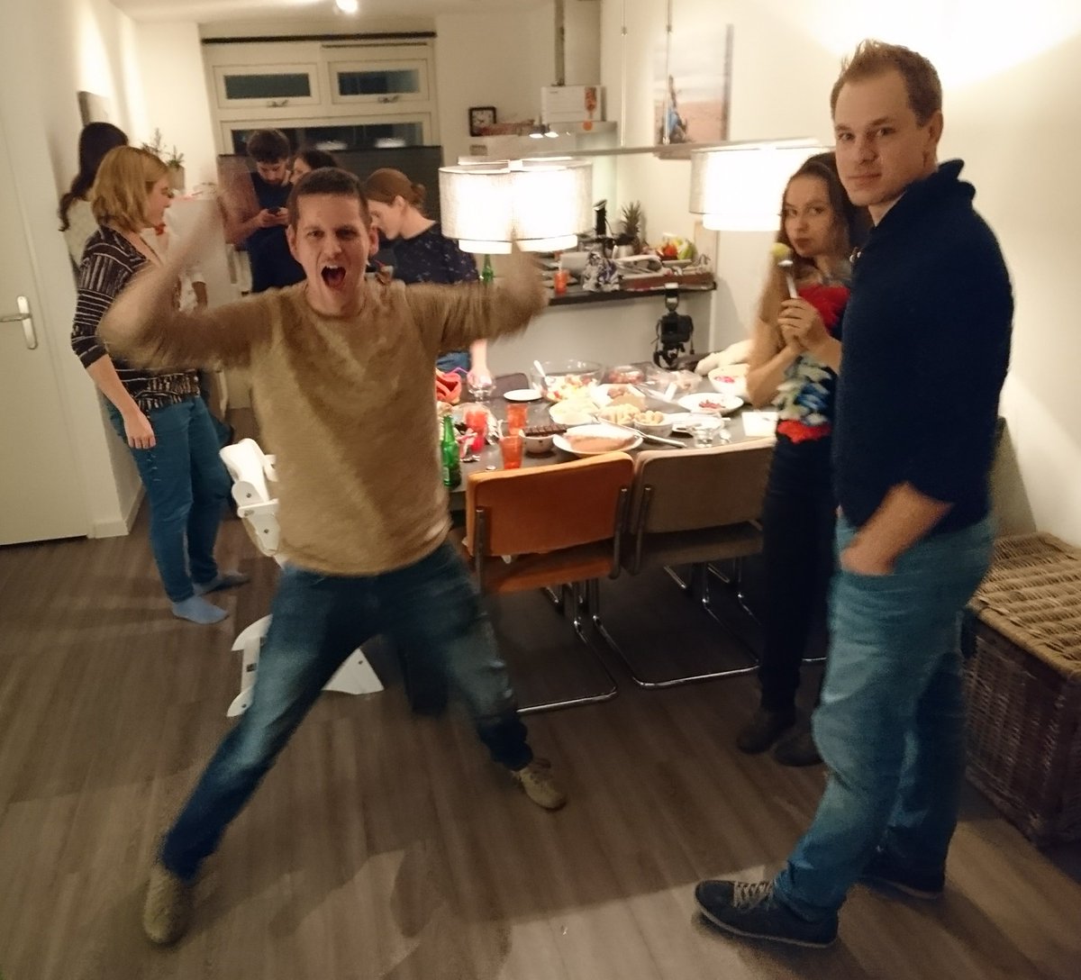 VerdoesLab's tweet photo. The 2nd Annual Shared Bonger-Verdoes Lab Winter #BBQ was a #great #success! Special #surprise guest: #Sinterklaas!
#sciencefun #PhDlife #Verdoesit https://t.co/PmKMyV6HBT