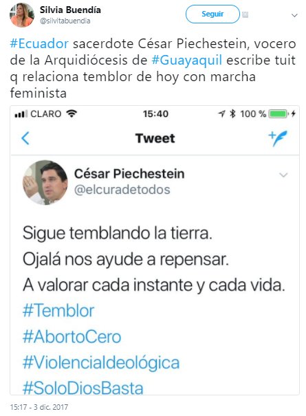 providacm's tweet photo. : RT PLJV7: silvitabuendia el_telegrafo mariapaularomo pametroya NoticiasLGBT Famelica_legion MJERESXELCAMBIO Ramon_Torre_C forosaludec turcacat EPIC FAIL!!
Feminista silvitabuendia interesada en lo que escribe un Sacerdote!!!

Al menos los minutos que d… https://t.co/3MrMZIrEsI