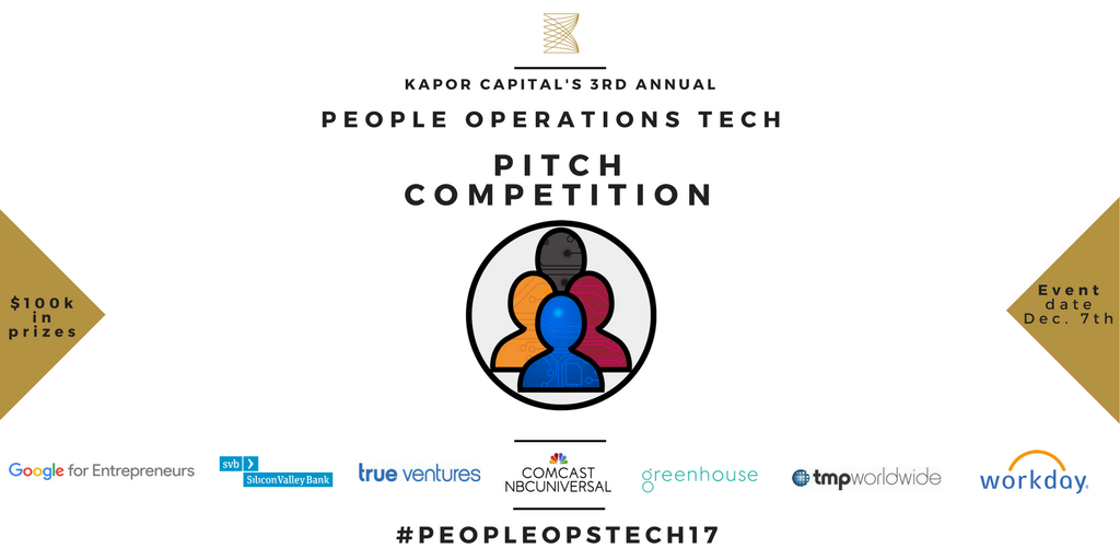 KaporCenter's tweet image. 5 more days! The countdown to #PeopleOpsTech17 is on. 10 pre seed and seed companies will pitch at the @KaporCenter for $100K in prizes 👊🏼👊🏽👊🏿 #mitigatebias #HRtech #peopleopstech @GoogleForEntrep  @tmpww  @SVB_Financial  @trueventures  @Greenhouse  @NBCUniversal  @workday