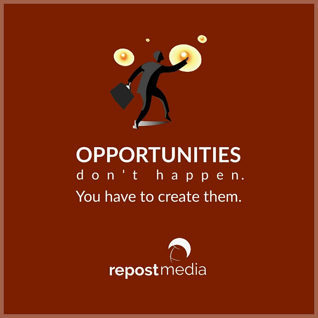RepostMediaID's tweet photo. Opportunities don't happen. You have to create them. #RepostMediaID #Opportunity #MorningQuotes https://t.co/xcK0atj6qo