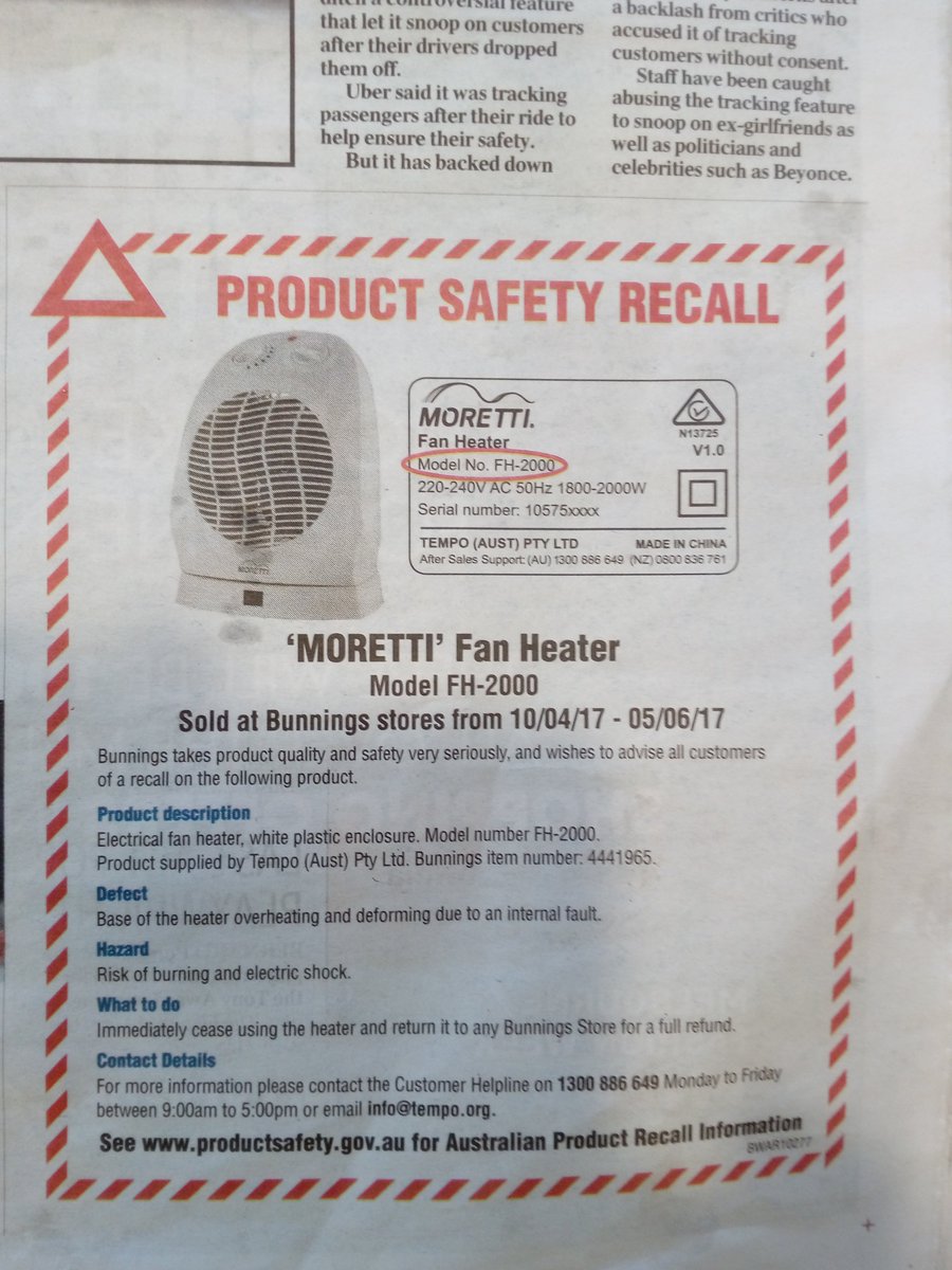 Q_SafeTest's tweet image. Moretti fan heaters have been recalled due to an overheating issue. Google "Moretti fan heater recall" for more info.
