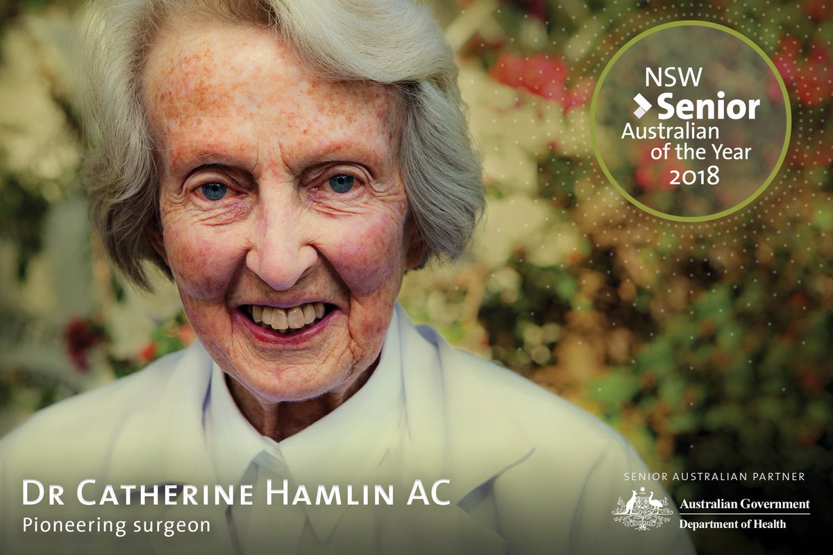 A surgical pioneer restoring dignity to thousands of vulnerable women, <a href="/fistulaethiopia/">Catherine Hamlin Fistula Foundation</a> founder and 2018 #NSW Senior #AusoftheYear Dr Catherine Hamlin AC: bit.ly/2A1zS2s