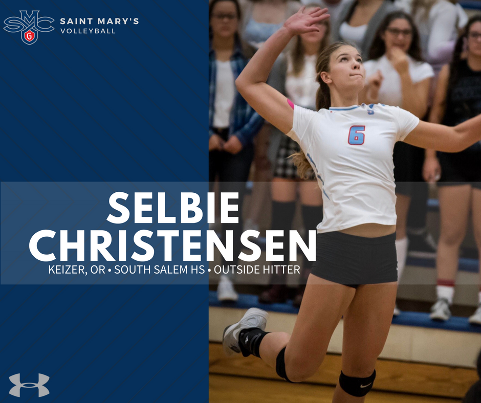 SMC_Volleyball's tweet photo. We are thrilled to welcome Selbie Christensen to the family! 

Read more about Selbie and the rest of our fall signees by following he link: https://t.co/Nvc6JgSdDv

#gaelsrise #gaelswoo #ncaavb https://t.co/rr9fHlghgl