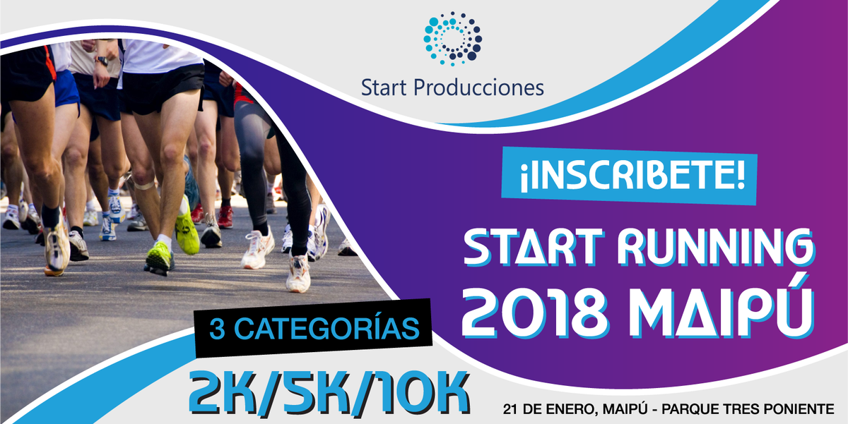 StartPro2017's tweet image. ATENCIÓN!! No hagan planes para el 21 de enero!! START RUNNING 2018 MAIPÚ llegó!!😄🏃🏼‍♀️🏃🏼🏆 
Aprovechen, las 100 primeras inscripciones tienen rebaja 😮😄😃
Los esperamos! Inscríbete en el siguiente link: startproducciones.cl/inscripciones/ 💪🏼😎