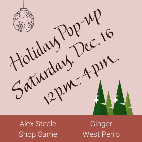TemescalDist's tweet photo. Save the Date for #DandelionPost's #Holiday #popup on December 16th featuring four local designers that make clothing and accessories. People can shop for gifts or find a new party outfit! Festive snacks and drinks also provided. https://t.co/oAswHnFnjR