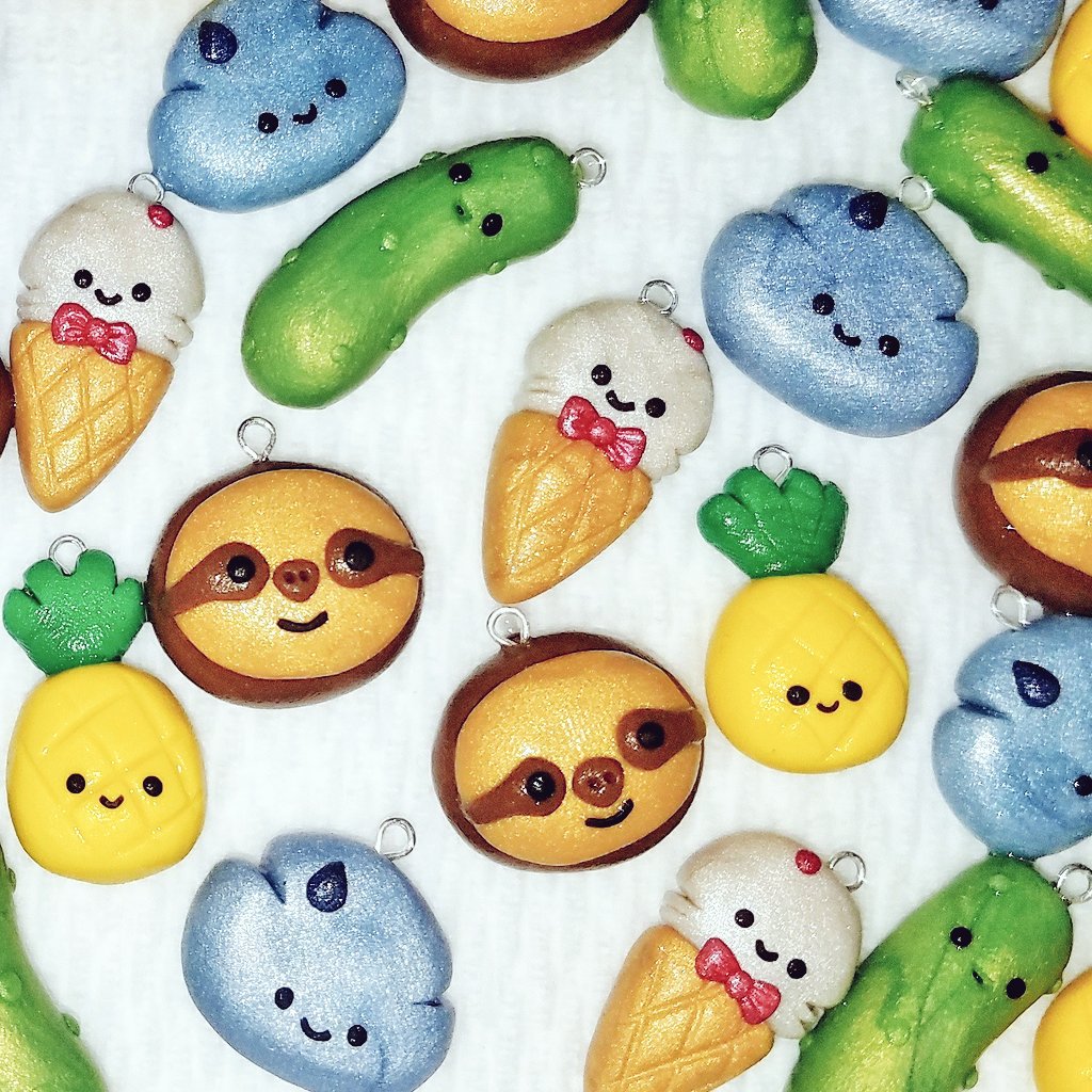 FunSuspects's tweet photo. It's easier to live a charmed life than you think. ☺
.
#charm #charmed #charming #raincloud #polymerclay #clay #cuteplanner #minicharms #zipperpull  #shophandmade #socute #sloth #pineapple #pickle #icecream #sloths #cutesloth #cutepineapple #cutepickle https://t.co/CX3WbZBoxJ