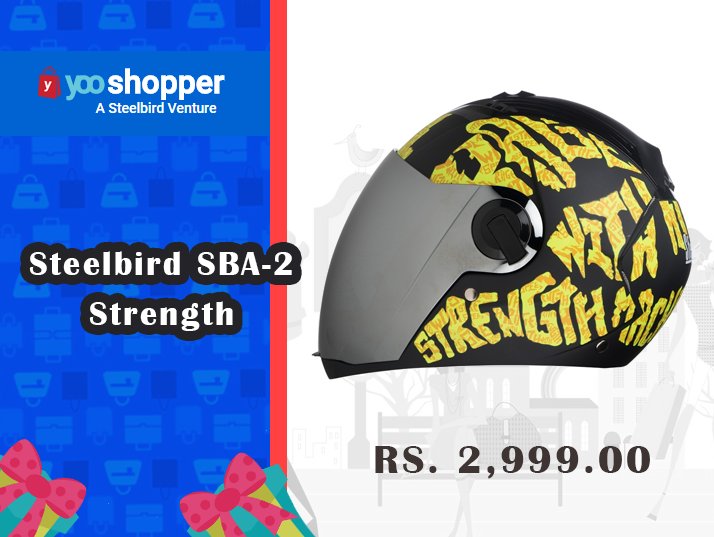 YooShopper's tweet photo. Steelbird SBA-2 Strength Stylish Bike Full Face Helmet With Free Transparent Visor For Night Vision - Black With Yellow - https://t.co/npODcFR80m https://t.co/QeHtvHeB32