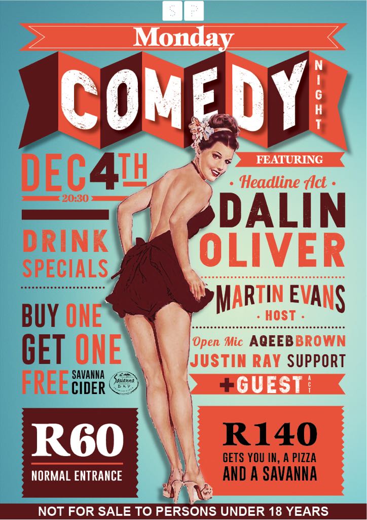 Tonight at SGT Pepper in long street. Lekker laughs alongside <a href="/hellpants/">Martin Evans</a> <a href="/justinrayst/">Justin Ray Comedy</a> <a href="/AqeebBrown/">Aqeeb Brown</a>. Pull in with a few friends 😃