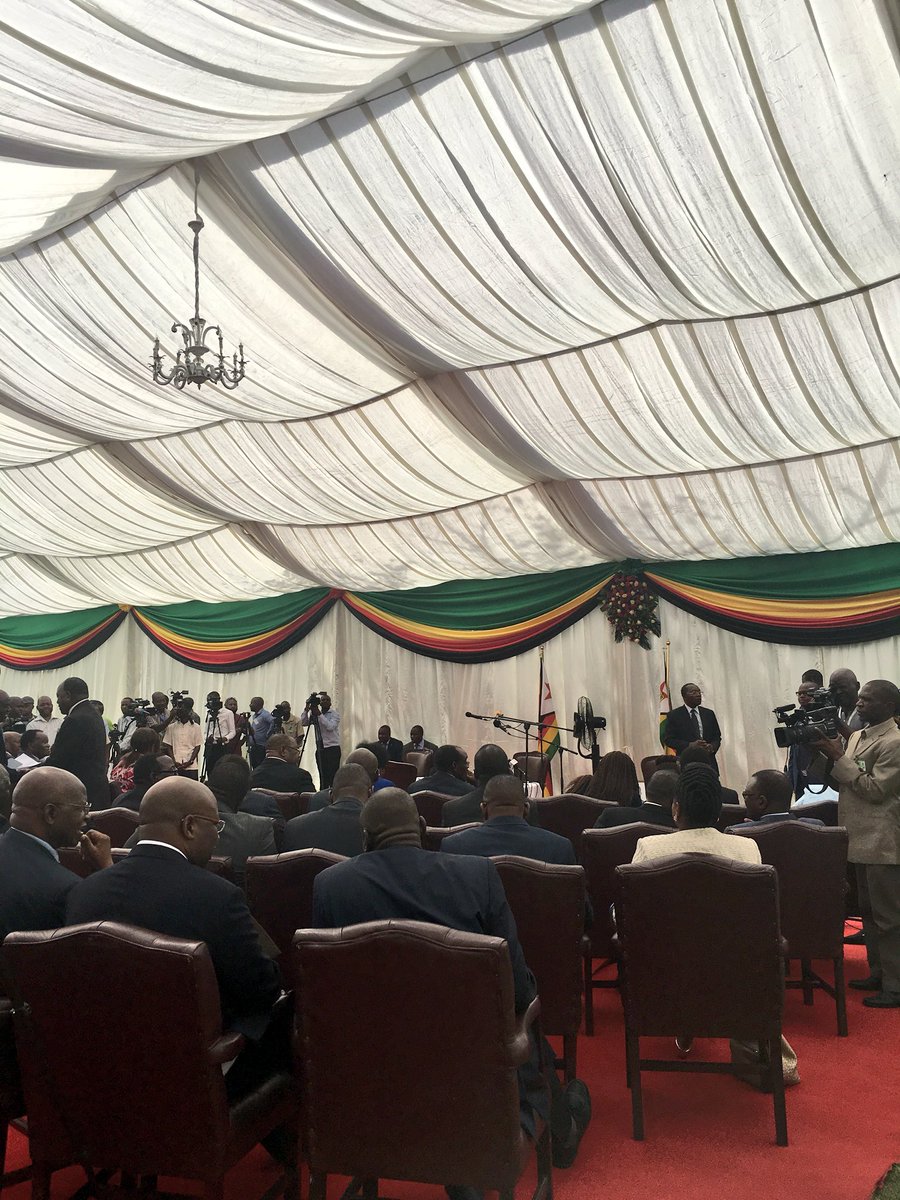 #Zimbabwe swearing in ceremony for new cabinet in Harare at State House