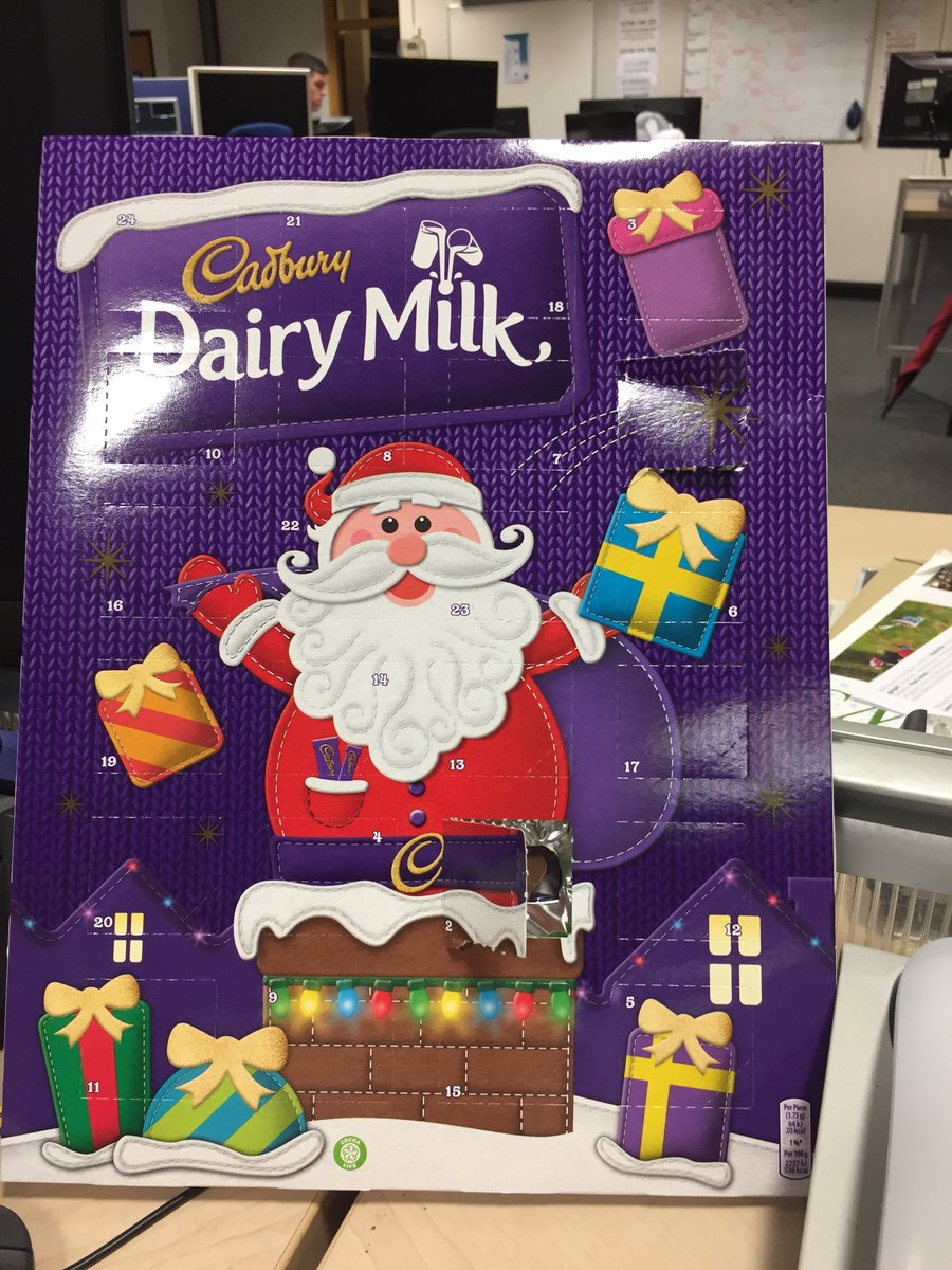 EmilyKHudson's tweet photo. The advantage of being off Friday, my work advent calendar has four doors needing to be opened today. #everyhalfhour https://t.co/Z5t5orXWSL