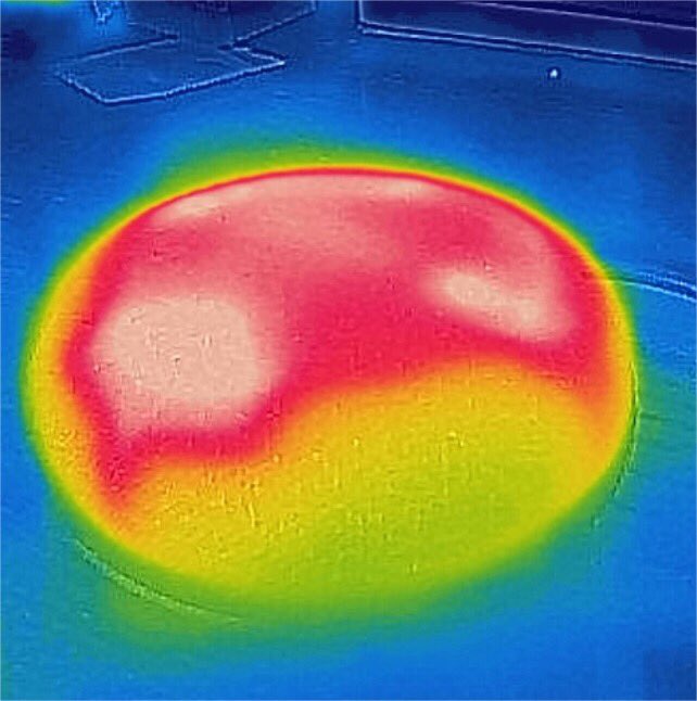 EverydayThermal's tweet photo. Thermal photo of a Google Home Mini #google #home #mini  #googlehomemini #flir #thermalcamera #seetheheat #automation #okgoogle #heygoogle #photography #thermal #thermalphoto #photo #interesting #wow #cool #hot #heat #seethingsdifferently https://t.co/Xdl9BbRvOv