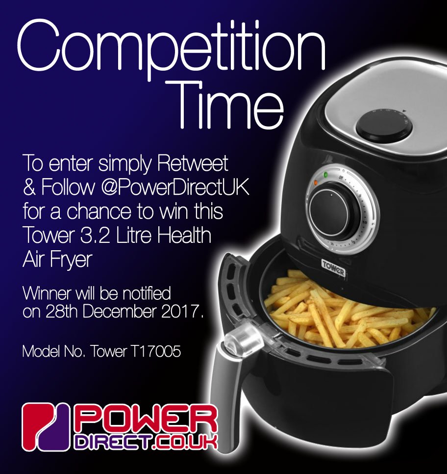 PowerDirectUK's tweet photo. #MondayMotivation! Enter our NEW #Free #Competition #Giveaway for a Chance to #Win a Tower 3.2 Litre Health Air Fryer worth £130. Simply #RT &amp; #Follow @PowerDirectUK https://t.co/Wsx8KmSlf7