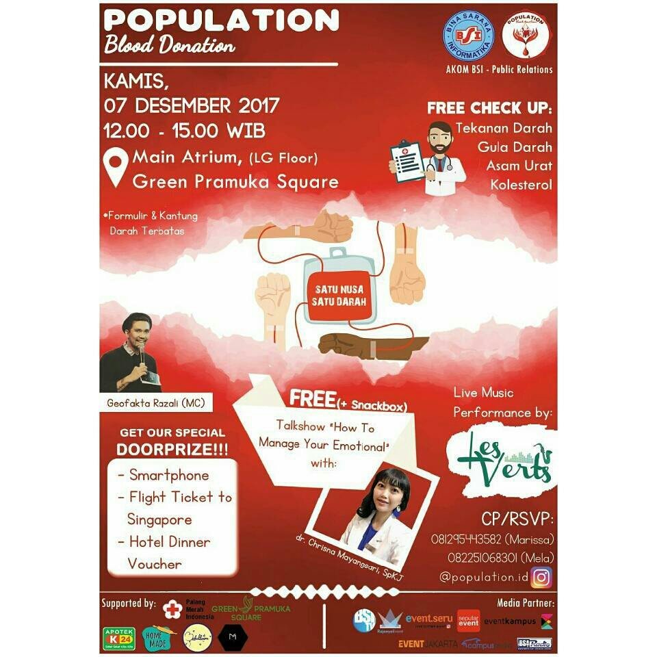 #KawanBSI event berfaedah dari mahasiswa prodi public relation Pemuda. Datang dan berikan manfaat untuk sesama