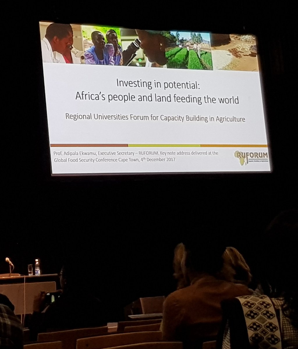 victor_mbao's tweet photo. To ensure Africa can feed itself, it must: promote peace and harmony, invest in its #youth, strengthen its science base, manage its population growth and focus on developing a strong human capital base. Prof Ekwamu of @RUFORUM @IDRC_AFRIQUE https://t.co/dIyzynaPLY