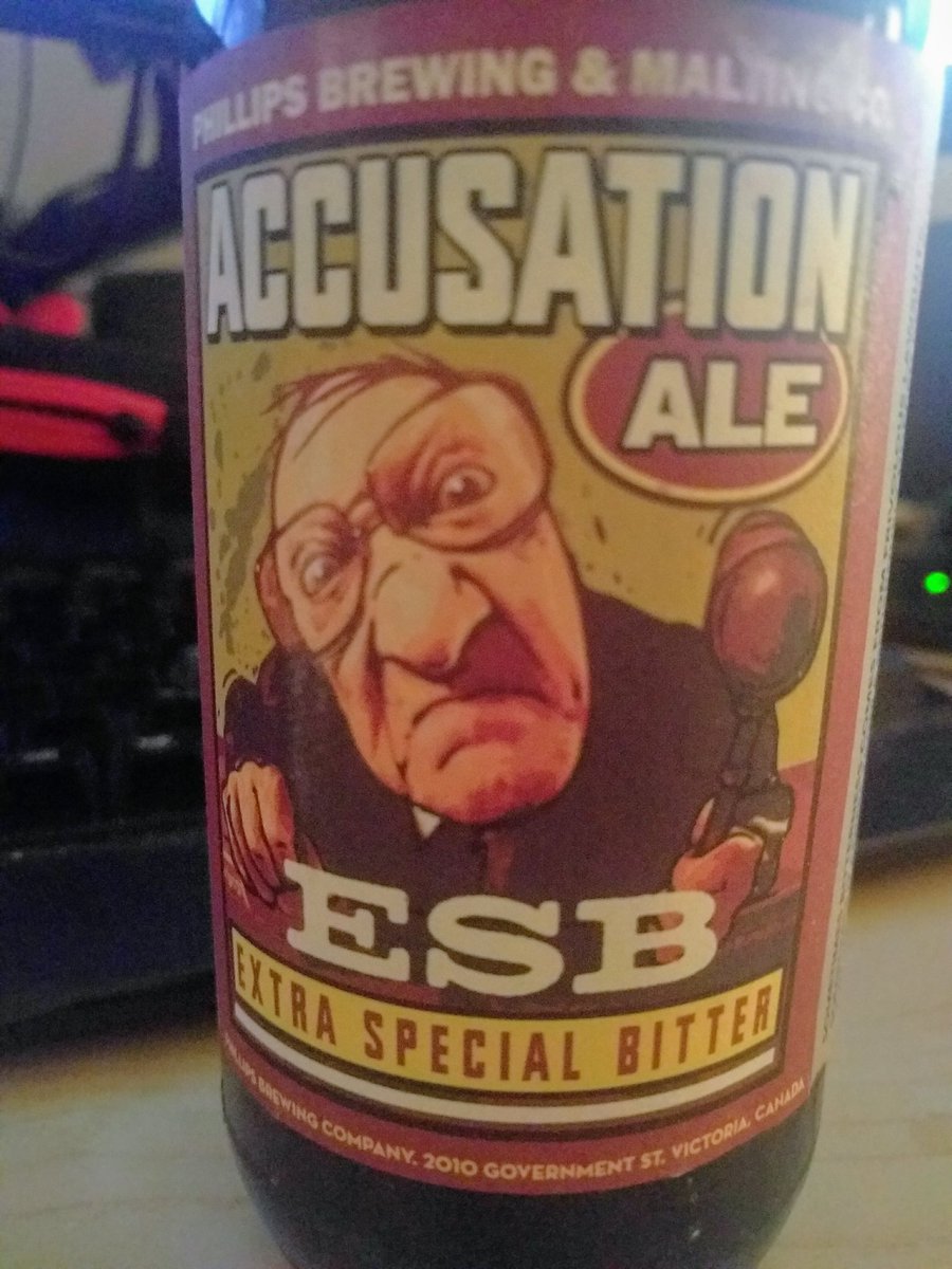 sharkfists's tweet photo. Day 3: Accusation ESB. Pretty plain compared to the last two days. Less hoppy than the label suggests. Smooth and enjoyable. #sharkcase https://t.co/JmDjbyRgAn