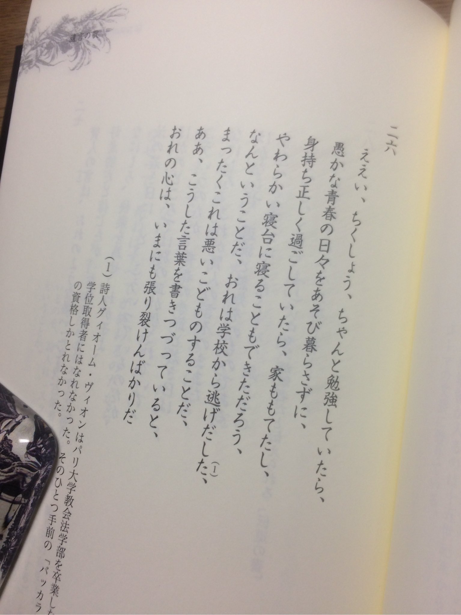 まるいものが好き A Twitteren 他の本をチェックしに本屋さんに寄ったのに こんなものを買ってしまった 中世フランス 放蕩詩人 ヴィヨンの詩集 頁の装丁が美しく 中世フランス語を含む 訳注が分かり易い カラヴァッジォの絵画のように とても人を惹き