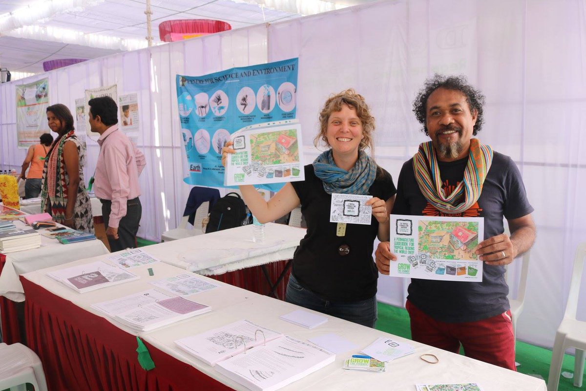 DisruptiveMelb's tweet photo. Very exciting to see the latest version of @permaguidebook we designed doing the rounds at @IPCIndia2017! #Permaculture #disruptchangeconnect https://t.co/CvVW3OJyei
