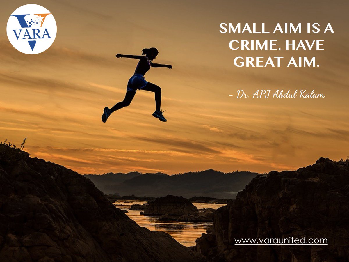 varaunited's tweet photo. The greater danger is in aiming low and reaching it rather than aiming high and failing. Dream big, set your goals high and Go for it!
#MondayMotivation #IAMVARA https://t.co/vohXZ9Y5DG