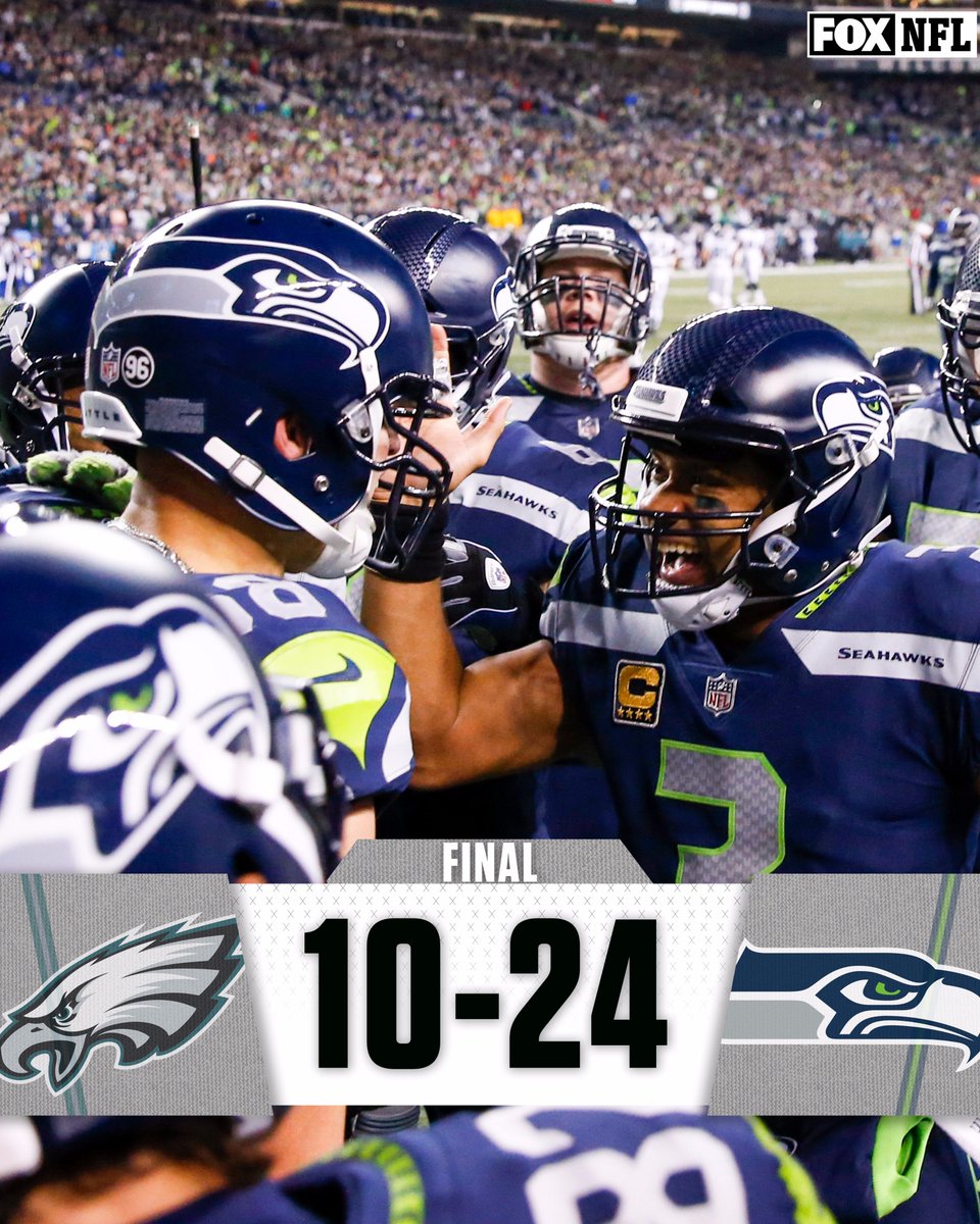 FOXSports's tweet photo. A statement win for the @Seahawks, who snap the Eagles' 9-game win streak. https://t.co/VJo0EctaDO