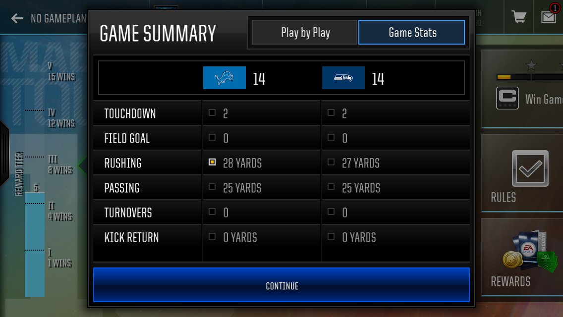 ThnoyG's tweet photo. @EAMaddenMobile yo come on guys what is this. Scored in less time than this guy and lost??? Are you kidding me? https://t.co/S7WtKroWhp