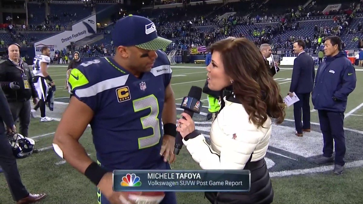 SNFonNBC's tweet photo. #SNF game balls went to Russell Wilson & @Bwagz54 for their efforts in a Seattle win. #PHIvsSEA https://t.co/9PddrSrD8g
