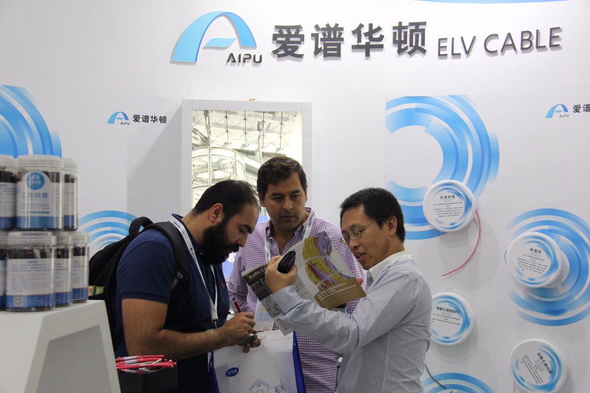 AIPUWATONSH's tweet photo. Taking a peep at our booth during the CPSE. Our sales manager Lee is rocking! #Cable https://t.co/HUQoyvhtuy