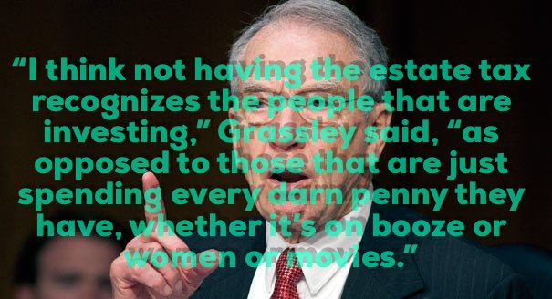wayneradcliffe's tweet image. U want insight into attitudes of patriarchal white #Republican condescending #GetOffMyLawn elitist pricks who are bought off by #RepublicanDonors as they disregard constituents in voting 4 the #DonaldTrump #TaxScamBill2017? This frank quote from #CharlesGrassley sheds light: