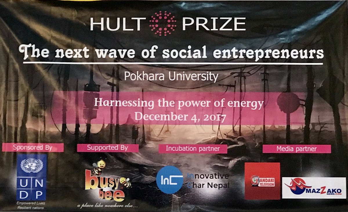 renaudmeyer's tweet photo. About to start the @hultprize competition on #Energy #SDG7 hosted by #Pokhara University to mobilize most creative new social entrepreneurs for better #access2energy @UNDPNepal @UN_Nepal @pukaski https://t.co/0u3MkUsB9k