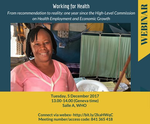 HW4AllCoalition's tweet photo. TUE, 5 December, Webinar: From recommendation to reality - One year since the High-Level Commission on Health Employment and Economic Growth #ComHEEG #HRH #workforce2030 https://t.co/r7rqXwe1kY. (Meeting number/access code: 841 365 418) https://t.co/AVP3SQnoi6