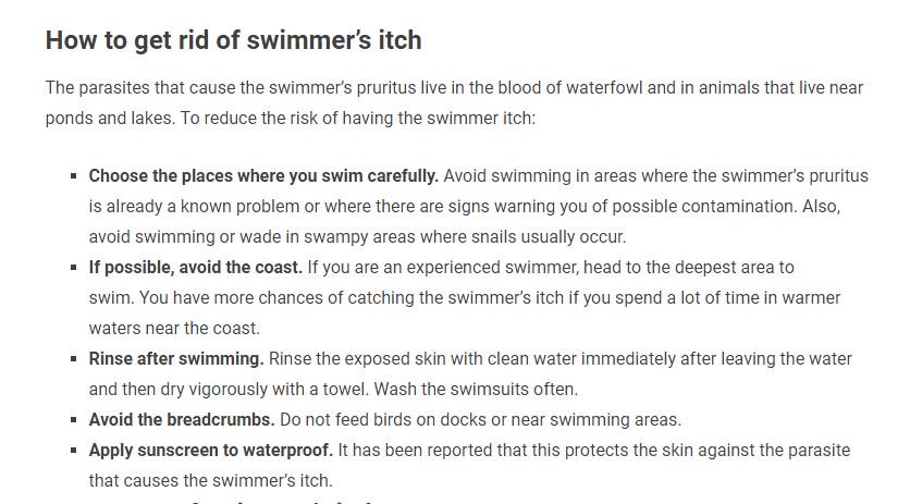 Healthrandom's tweet photo. How to get rid of #swimmer’#s #itch https://t.co/VxPboWL4DS